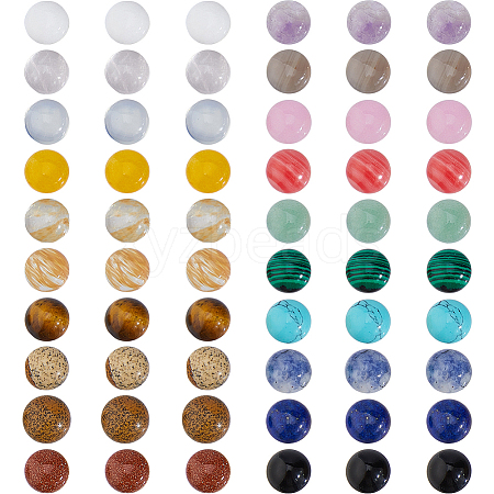 60Pcs 20 colors Natural Jade Cabochons G-FH0002-74-1