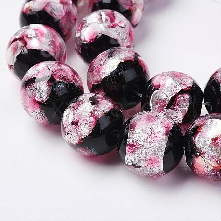 Handmade Silver Foil Glass Beads FOIL-E012-01A-1