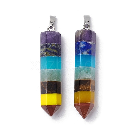 Chakra Gemstone Pointed Big Pendants G-C110-12P-1