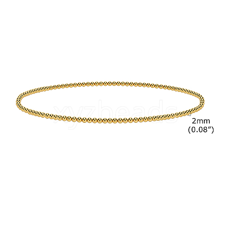 Stainless Steel Round Beaded Stretch Bracelets PW-WG50361-01-1