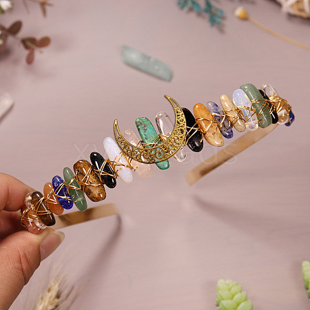 Natural Gemstone Hair Bands PW-WGDCA18-08-1