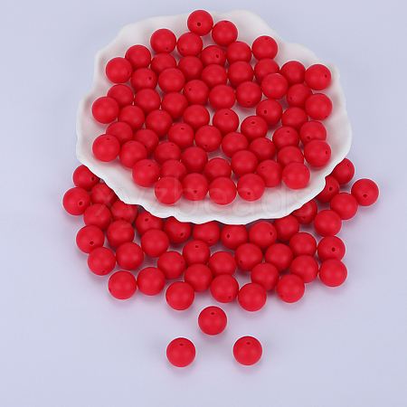 Round Silicone Focal Beads SI-JX0046A-126-1