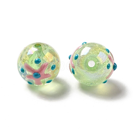 AB Color Transparent Crackle Acrylic Round Beads LS-OACR-A013-04D-1