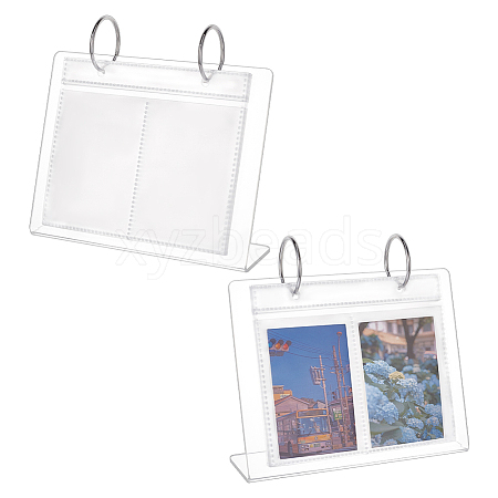 3 Inch Acrylic Desk Calendar Storage Photo Albums Stands AJEW-WH0819-011A-1