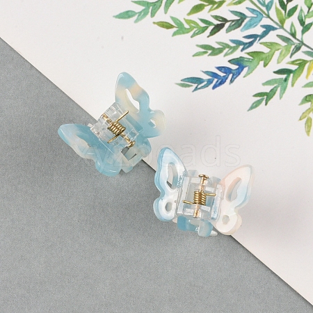 Butterfly Shape Mini Cellulose Acetate(Resin) Claw Hair Clips PW-WG47864-16-1