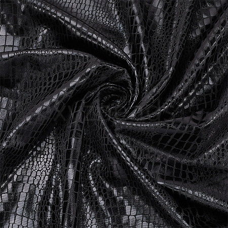 Polyester Elastic Fabric with Crocodile Pattern DIY-PH0036-91A-1