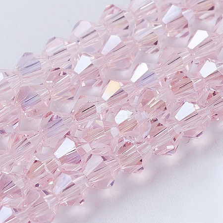 Transparent Electroplate Glass Beads Strands GLAA-F029-2mm-A26-1