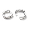 Brass Micro Pave Clear Cubic Zirconia Hoop Earrings EJEW-C121-07P-2