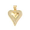Brass Micro Pave Clear Cubic Zirconia Pendants CU-CBA03AF-09A-G-1