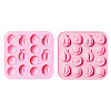 2Pcs Half Fruit Shape DIY Silicone Molds DIY-CJ0002-04-1