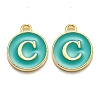 Golden Plated Alloy Enamel Charms X-ENAM-Q437-15C-1