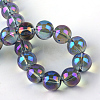 Electroplate Glass Beads Strands X-EGLA-Q062-8mm-A04-3