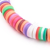 Rainbow Polymer Clay Heishi Beaded Stretch Bracelets for Valentine's Day BJEW-JB05942-4
