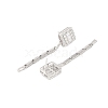 925 Sterling Silver Micro Pave Clear Cubic Zirconia Stud Earrings EJEW-U013-04P-2