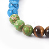 Natural Mixed Stone and Resin Stretch Bracelets BJEW-JB03907-01-2