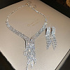 Brass Rhinestone Tassels Jewerly Sets WGFAAA4-02-1