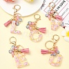 Resin & Acrylic & Faux Suede Tassel Keychain KEYC-YW00124-01-4