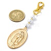 Alloy Oval with Virgin Mary Pendant Decorations HJEW-JM01762-3