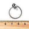 Natural Amethyst & Amazonite Finger Rings RJEW-A068-03P-02-5