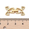 Brass Micro Pave Clear Cubic Zirconia Fold Over Clasps KK-C075-04G-3