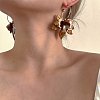 Alloy Acrylic Flower Dangle Stud Earrings FS-WG43F84-01-1