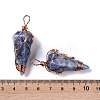 Natural Blue Spot Jasper Copper Wire Wrapped Big Pendants G-B073-02RG-09-3