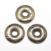 Donut/Pi Disc Natural Pyrite Pendants G-I125-33A-3