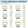  12Pcs 6 Size 201 Stainless Steel Grooved Finger Ring Settings RJEW-TA0001-06G-2