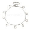 Non-Tarnish 304 Stainless Steel Cable Chain Hollow Charm Bracelets BJEW-P334-10A-P-1