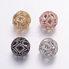 Brass Micro Pave Cubic Zirconia Beads ZIRC-G123-20-1