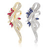 SUPERFINDINGS 2Pcs 2 Colors Flower Alloy Rhinestone Scarf Buckle Clips for Women JEWB-FH0001-52-1