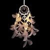 Iron Ring Woven Net/Web with Feather Wall Hanging Decoration PW-WG92890-01-3