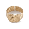 Ion Plating(IP) 304 Stainless Steel Knot Open Cuff Rings for Women RJEW-G285-16G-2