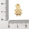 Brass Micro Pave Clear Cubic Zirconia Slide Charms ZIRC-I068-29G-3