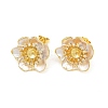 Brass Micro Pave Cubic Zirconia Stud Earring Findings CU-CBAA5EE-04G-01-1