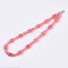 Natural Rhodochrosite Beaded Necklaces NJEW-S392-27-2