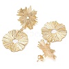 Brass Flower Dangle Stud Earrings EJEW-JE06226-4