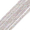 Transparent Electroplate Glass Beads Strands EGLA-F156-HR01-1