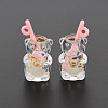 Imitation Bubble Tea/Boba Milk Tea Transparent Resin Pendants RESI-T052-04C-3