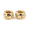 Brass Micro Pave Clear Cubic Zirconia Beads ZIRC-P091-03B-G-RS-1