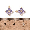 SHEGRACE Brass Cubic Zirconia Charms XGRQ4H136-680G-B-3