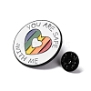 Flat Round Zinc Rainbow Alloy Enamel Pin Brooch JEWB-Q044-01C-3