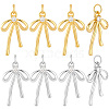10Pcs 2 Colors Brass Micro Pave Cubic Zirconia Pendants KK-BBC0028-03-1