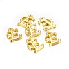 Golden Plated Alloy Letter Pendants PALLOY-J718-01G-E-2