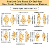 48Pcs 6 Styles Ocean Marine Organism 304 Stainless Steel Links Connector Charms STAS-BBC0010-79-2