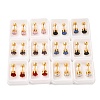 Flat Round Glass Ear Fake Plugs EJEW-H105-22G-C-1