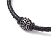 Braided Leather Cord Bracelets BJEW-JB11387-03-3