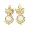 Brass Micro Pave Clear Cubic Zirconia Pendants KK-C045-12G-1