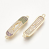 Brass Micro Pave Cubic Zirconia Links KK-T027-78G-1