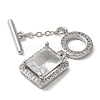 Brass Micro Pave Clear Cubic Zirconia Toggle Clasps KK-N254-87P-3